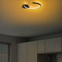 Opviq Moon - 13327 Lámpara de araña negra de metal con LED integrado